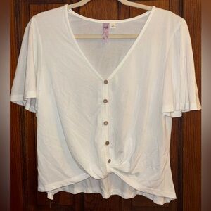Alya White Button-Front Blouse